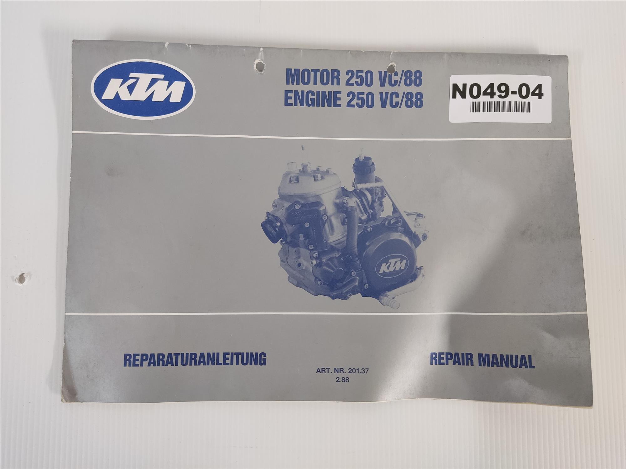 KTM 250 VC/88 Motor Reparaturanleitung 201.372.88